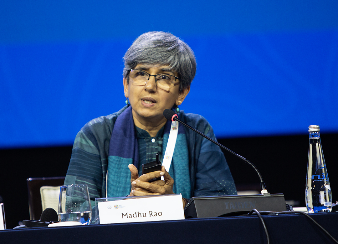 Madhu Rao, Chair of the IUCN' WCPA. Photo courtesy of Angeles Estrada Vigil/IISD. — Image courtesy of Angeles Estrada Vigil/IISD.