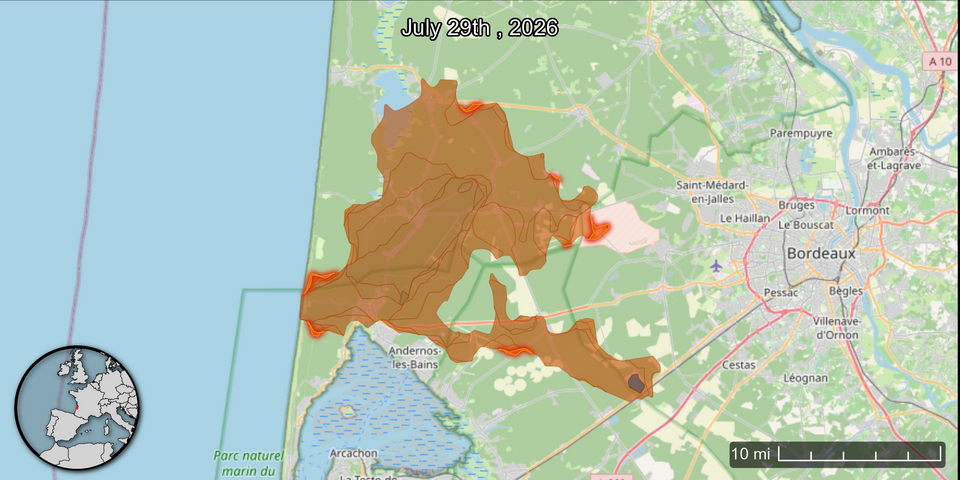 Smoke from Record-Breaking Wildfires in France (SVS5666 - BordeauxWildfires Perimeters 072926).png