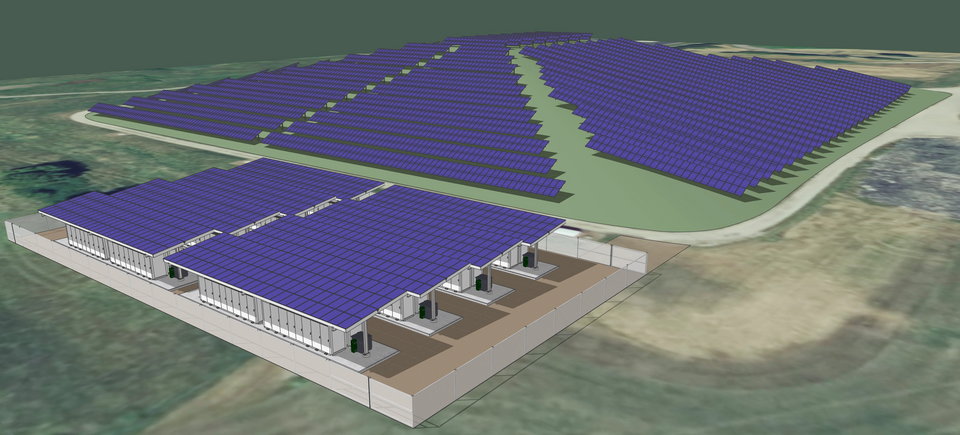 Solar landfill with Tesla Megapacks with solar canopies 3.webp