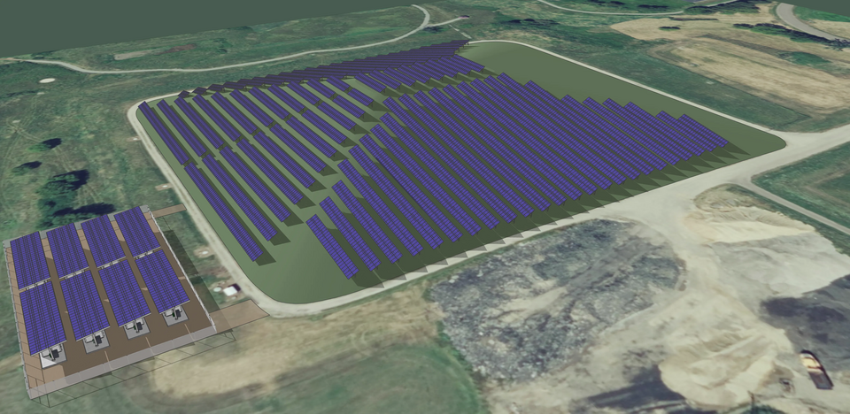 Solar landfill with Tesla Megapacks with solar canopies 5.webp