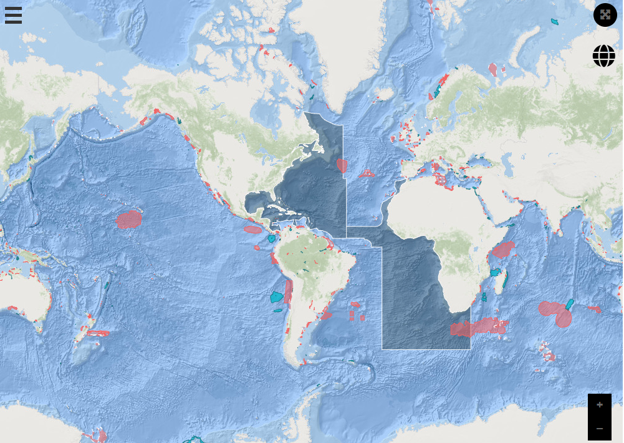 The current map of Important Shark and Ray Areas. The western North Atlantic and Atlantic Africa workshops have been completed but are still undergoing review and are not yet on the interactive e-Atlas.
