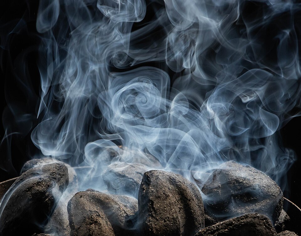 Starting the charcoal.jpg — "Starting the charcoal.jpg" by Tomascastelazo, CC BY-SA 4.0, via Wikimedia Commons