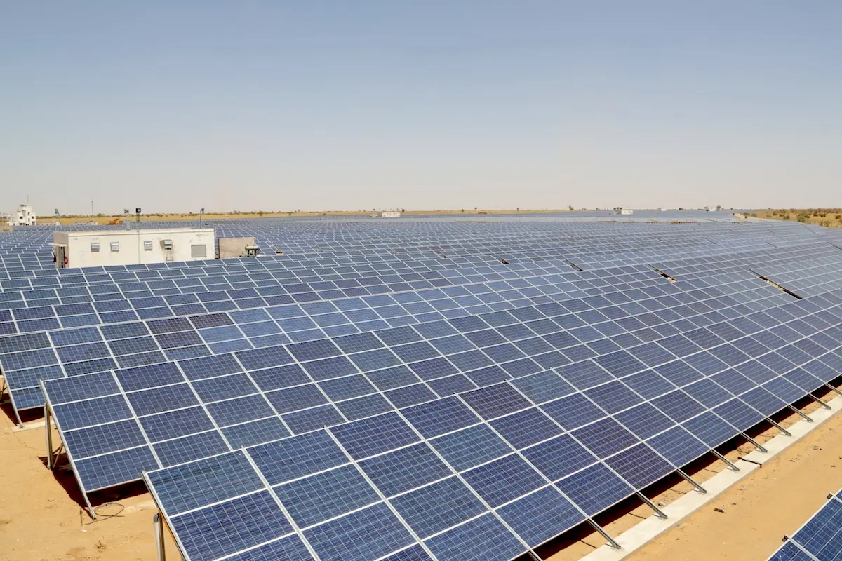 A solar plant in Rajasthan, India.